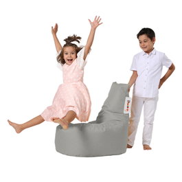 Atelier Del Sofa Baton Saco de Judías para Jardín Puf Exterior, Gris Fume, Poliéster, Impermeable, 70x70x35 cm